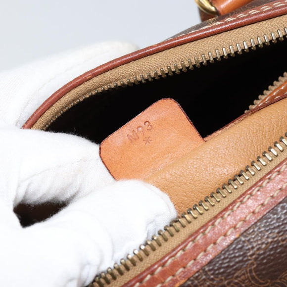 CELINE Macadam Canvas Hand Bag PVC Brown Gold Auth 151395