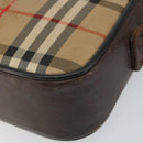 Burberrys Nova Check Shoulder Bag Canvas Beige Gold Auth 151396-10