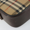 Burberrys Nova Check Shoulder Bag Canvas Beige Gold Auth 151396-11