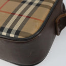 Burberrys Nova Check Shoulder Bag Canvas Beige Gold Auth 151396-12