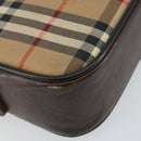Burberrys Nova Check Shoulder Bag Canvas Beige Gold Auth 151396-13