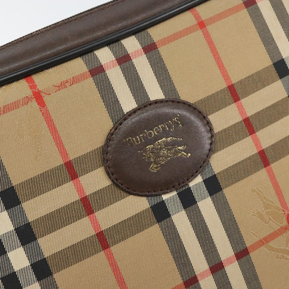 Burberrys Nova Check Shoulder Bag Canvas Beige Gold Auth 151396