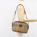 Burberrys Nova Check Shoulder Bag Canvas Beige Gold Auth 151396-20