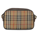 Burberrys Nova Check Shoulder Bag Canvas Beige Gold Auth 151396-3