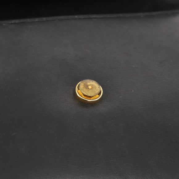 Christian Dior Shoulder Bag Leather Black Gold Auth 151397