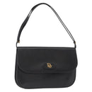 Christian Dior Shoulder Bag Leather Black Gold Auth 151397-1