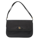 Christian Dior Shoulder Bag Leather Black Gold Auth 151397-13