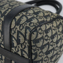 Christian Dior Trotter Canvas Boston Bag Navy Gold Auth 151399V-15