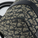 Christian Dior Trotter Canvas Boston Bag Navy Gold Auth 151399V-16