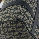 Christian Dior Trotter Canvas Boston Bag Navy Gold Auth 151399V-8