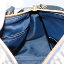Christian Dior Trotter Canvas Boston Bag Navy Gold Auth 151399V-20