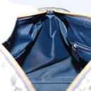 Christian Dior Trotter Canvas Boston Bag Navy Gold Auth 151399V-21