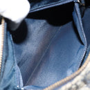 Christian Dior Trotter Canvas Boston Bag Navy Gold Auth 151399V-23