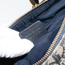 Christian Dior Trotter Canvas Boston Bag Navy Gold Auth 151399V-11