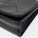 CHANEL Matelasse Chain Shoulder Bag Lamb Skin Black Gold CC Auth 151404-15