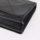 CHANEL Matelasse Chain Shoulder Bag Lamb Skin Black Gold CC Auth 151404-17