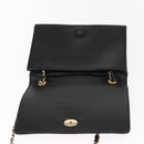 CHANEL Matelasse Chain Shoulder Bag Lamb Skin Black Gold CC Auth 151404-9
