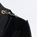 CHANEL Matelasse Chain Shoulder Bag Lamb Skin Black Gold CC Auth 151404-21