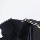 CHANEL Matelasse Chain Shoulder Bag Lamb Skin Black Gold CC Auth 151404-22