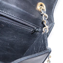 CHANEL Matelasse Chain Shoulder Bag Lamb Skin Black Gold CC Auth 151404-23