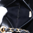 CHANEL Matelasse Chain Shoulder Bag Lamb Skin Black Gold CC Auth 151404-24