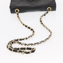 CHANEL Matelasse Chain Shoulder Bag Lamb Skin Black Gold CC Auth 151404-7