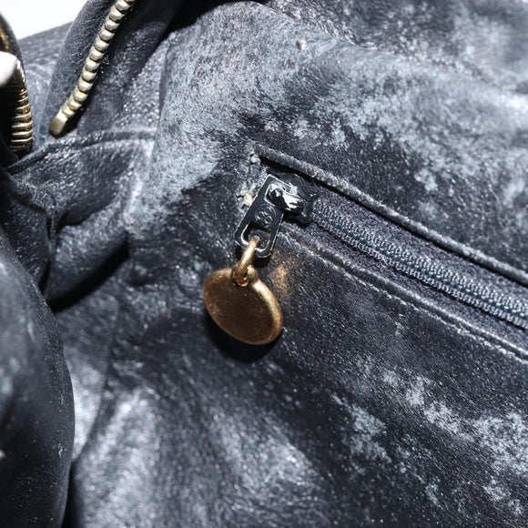 CHANEL Triple COCO Mark Shoulder Bag Caviar Skin Black Gold CC Auth 151405