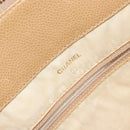 CHANEL COCO Mark Document Case Clutch Bag Caviar Skin Beige Gold CC Auth 151406-17