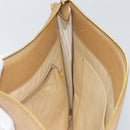 CHANEL COCO Mark Document Case Clutch Bag Caviar Skin Beige Gold CC Auth 151406-18