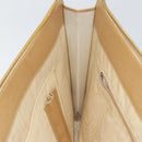 CHANEL COCO Mark Document Case Clutch Bag Caviar Skin Beige Gold CC Auth 151406-19