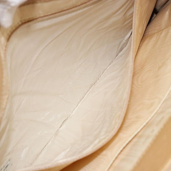 CHANEL COCO Mark Document Case Clutch Bag Caviar Skin Beige Gold CC Auth 151406