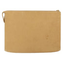 CHANEL COCO Mark Document Case Clutch Bag Caviar Skin Beige Gold CC Auth 151406-2