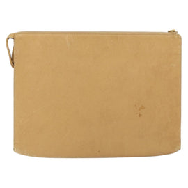 CHANEL COCO Mark Document Case Clutch Bag Caviar Skin Beige Gold CC Auth 151406 - 0