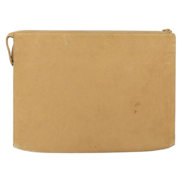 CHANEL COCO Mark Document Case Clutch Bag Caviar Skin Beige Gold CC Auth 151406 - 0