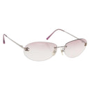 CHANEL Sunglasses plastic Silver CC Auth 151408-1