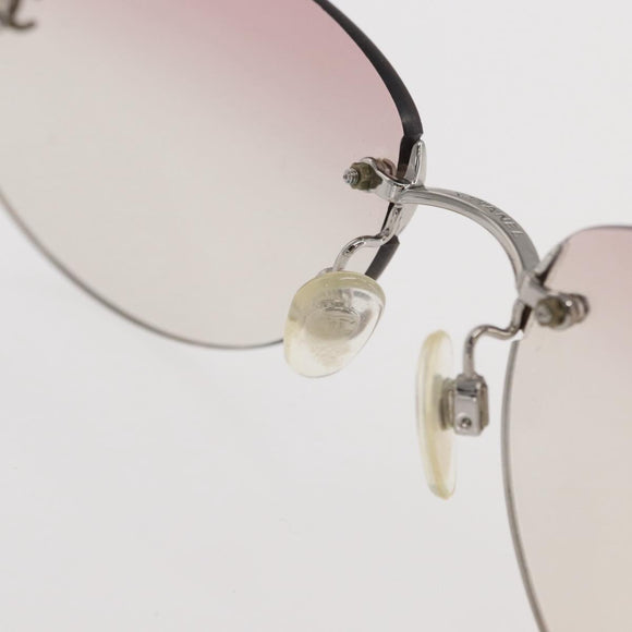 CHANEL Sunglasses plastic Silver CC Auth 151408