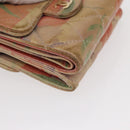 CHANEL Matelasse Compact Wallet Lamb Skin Multicolor CC Auth 151409-8