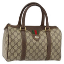 GUCCI GG Supreme Web Sherry Line Hand Bag PVC Beige Gold 40 02 006 Auth 151421-1