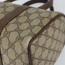 GUCCI GG Supreme Web Sherry Line Hand Bag PVC Beige Gold 40 02 006 Auth 151421-8