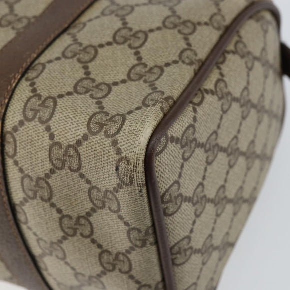 GUCCI GG Supreme Web Sherry Line Hand Bag PVC Beige Gold 40 02 006 Auth 151421