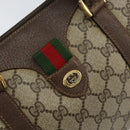 GUCCI GG Supreme Web Sherry Line Hand Bag PVC Beige Gold 40 02 006 Auth 151421-18