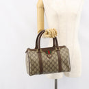 GUCCI GG Supreme Web Sherry Line Hand Bag PVC Beige Gold 40 02 006 Auth 151421-23