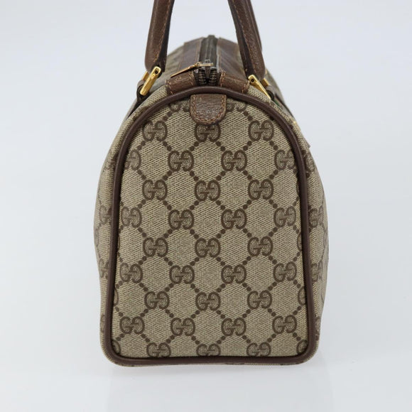 GUCCI GG Supreme Web Sherry Line Hand Bag PVC Beige Gold 40 02 006 Auth 151421