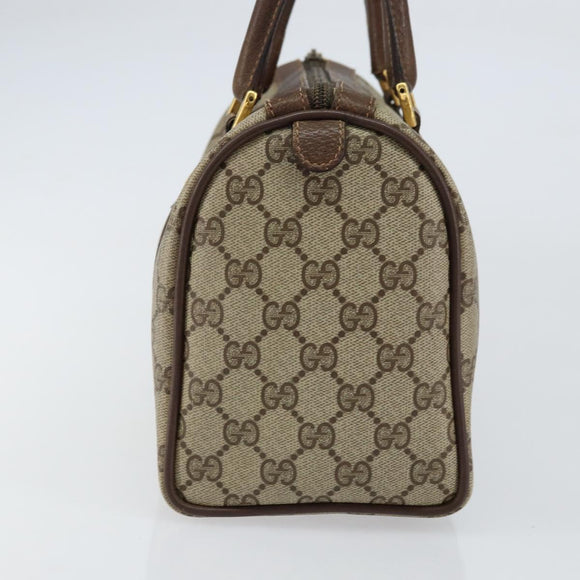 GUCCI GG Supreme Web Sherry Line Hand Bag PVC Beige Gold 40 02 006 Auth 151421