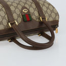 GUCCI GG Supreme Web Sherry Line Hand Bag PVC Beige Gold 40 02 006 Auth 151421-7