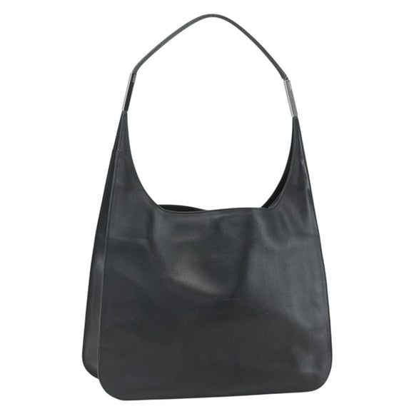 GUCCI Shoulder Bag Leather Black Silver 001 3167 Auth 151423