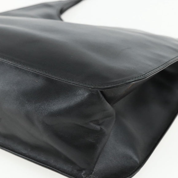 GUCCI Shoulder Bag Leather Black Silver 001 3167 Auth 151423