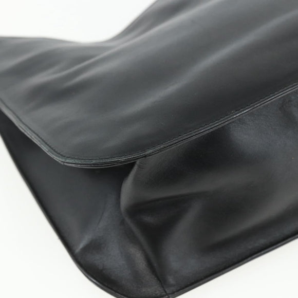 GUCCI Shoulder Bag Leather Black Silver 001 3167 Auth 151423