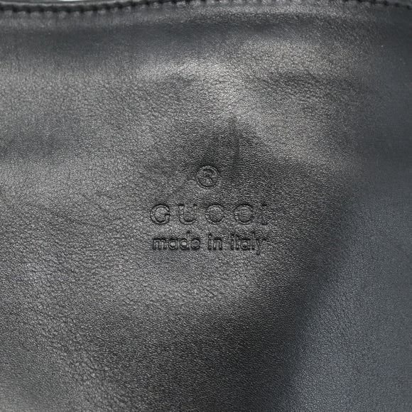 GUCCI Shoulder Bag Leather Black Silver 001 3167 Auth 151423