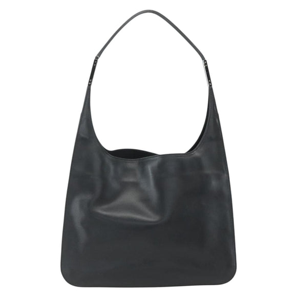 GUCCI Shoulder Bag Leather Black Silver 001 3167 Auth 151423